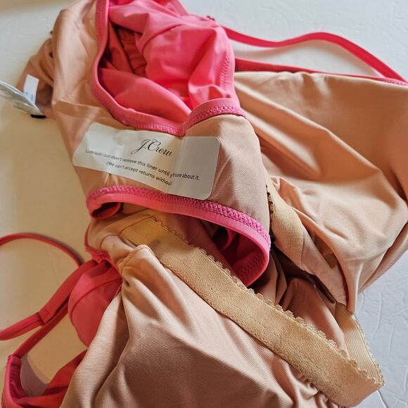 J Crew Scoop Neck One Piece Swimsuit Pink Tea Rose Plus 22 Swim Pool Beach - Picture 6 of 8